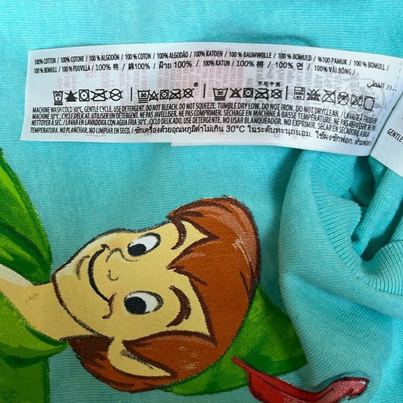 NWOT Disney Parks Peter Pan Long Sleeve Double sided Crew Neck Tee Size S - Picture 5 of 7